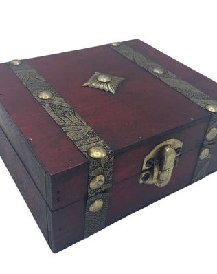 Square Tea Chest - Tan