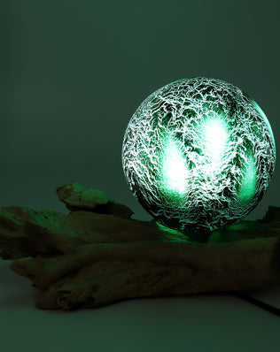 DriftGlow Lamp Emerald Crackle Shade