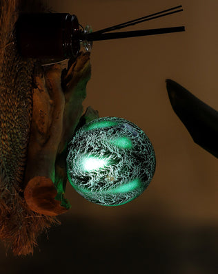 DriftGlow Lamp Emerald Crackle Shade