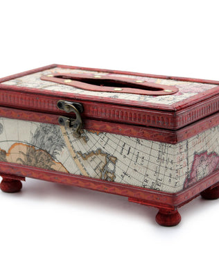Tissue Box Old Map with Legs