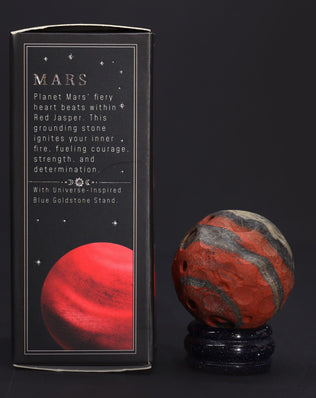 Red Jasper Planet on a Sola Goldstone Stand (MARS)