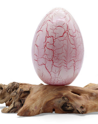 DriftGlow Lamp Crackle Fire Egg Shade - Orange