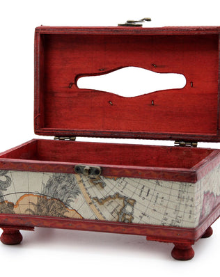 Tissue Box Old Map with Legs