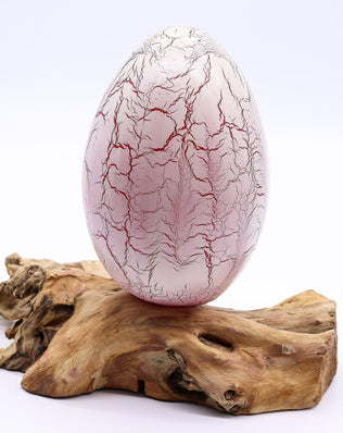 DriftGlow Lamp Crackle Fire Egg Shade - Orange
