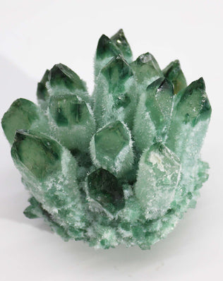 Crafted Quartz Cluster - Green Ghost Quartz