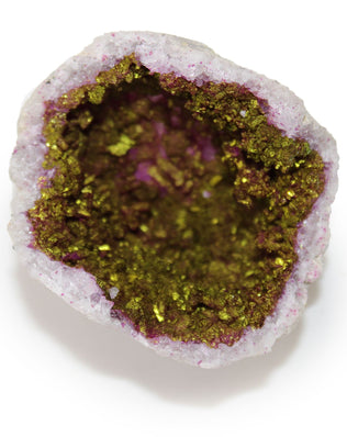 Coloured Calsite Geodes - Natural Rock - Pink & Gold