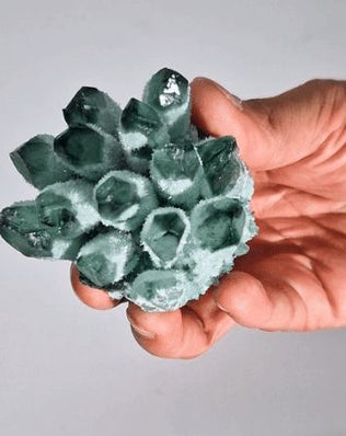 Crafted Quartz Cluster - Green Ghost Quartz