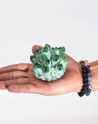 Crafted Quartz Cluster - Green Ghost Quartz