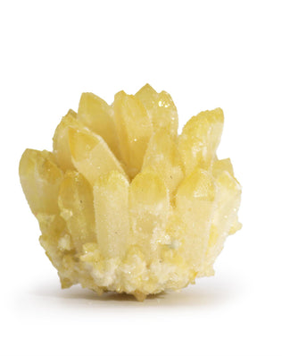 Natural Quartz Cluster - Yellow Ghost Quartz