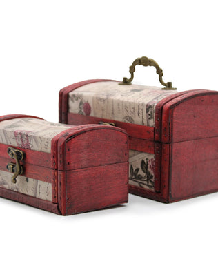 Sets of 2 Colonial Boxes - Rose Design