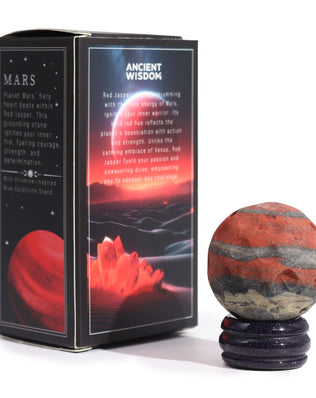 Red Jasper Planet on a Sola Goldstone Stand (MARS)