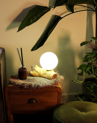 DriftGlow Lamp Cotton Luna Ivory Shade