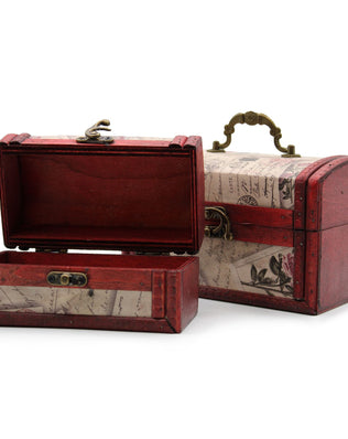 Sets of 2 Colonial Boxes - Rose Design