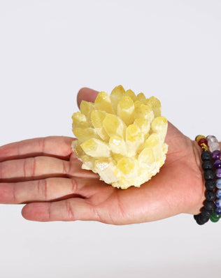 Natural Quartz Cluster - Yellow Ghost Quartz