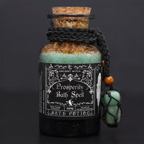 Ancient Witch Bath Spell Potion &amp; Aventurine Crystal Amulet - Prosperity