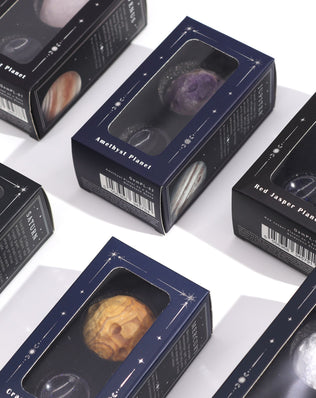 Crazy Lace Jasper Planet on a Sola Goldstone Stand (MERCURY)