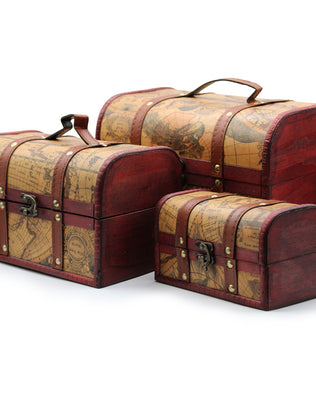 Old Map Chest - Set of 3