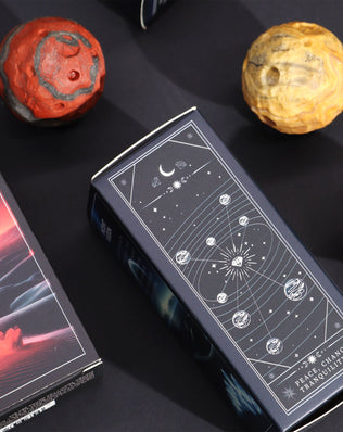 White Howlite Planet on a Sola Goldstone Stand (MOON)