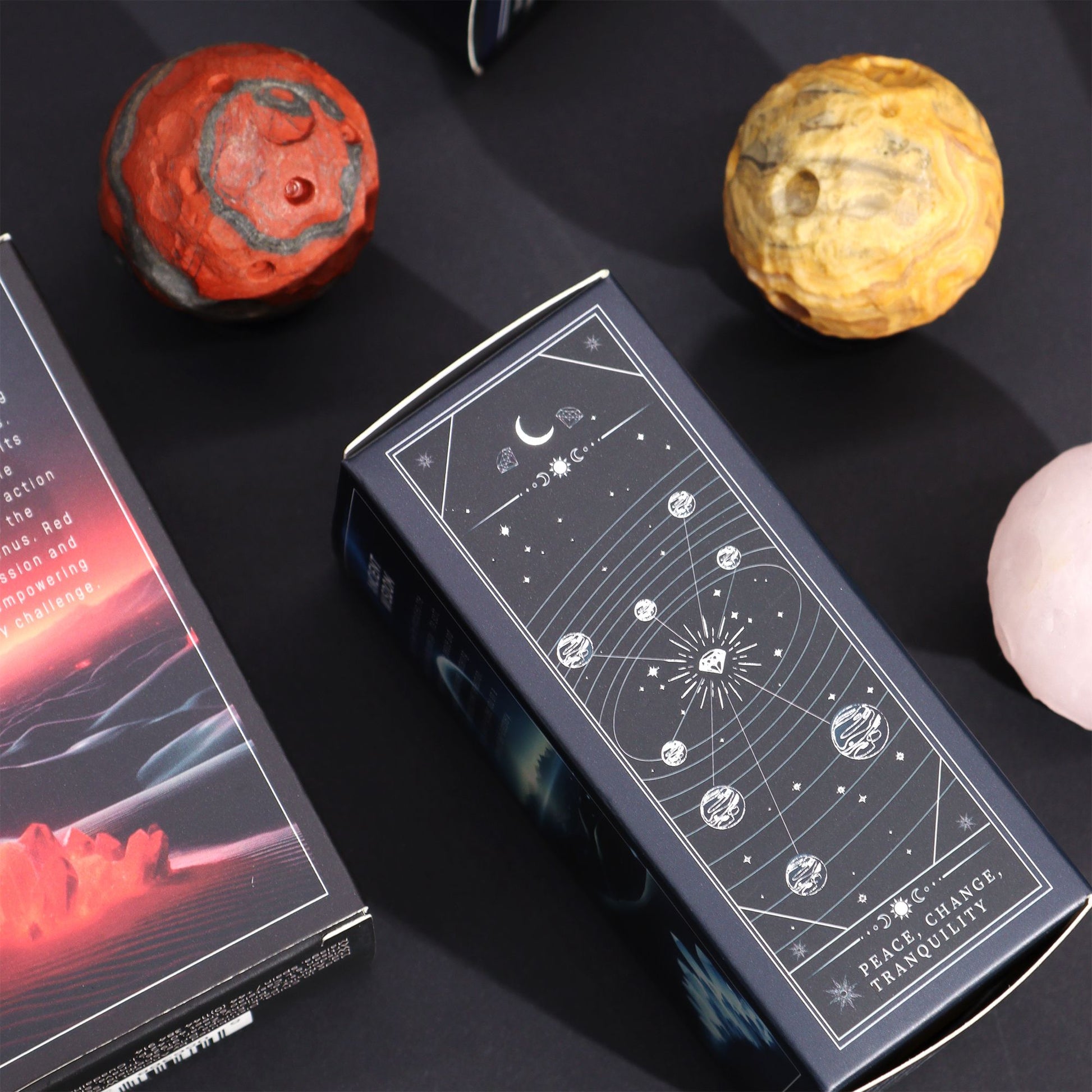 White Howlite Planet on a Sola Goldstone Stand (MOON)