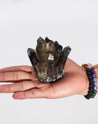 Crafted Quartz Cluster - Smoky Ghost Quartz
