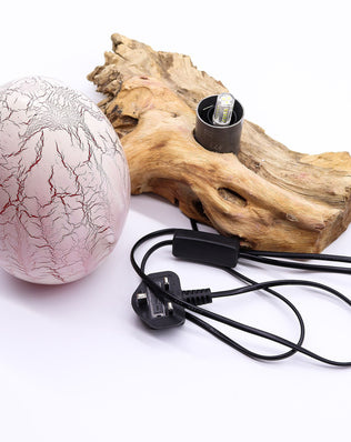 DriftGlow Lamp Crackle Fire Egg Shade - Orange