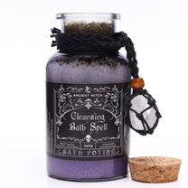 Ancient Witch Bath Spell Potion &amp; Rock Crystal Amulet - Cleansing