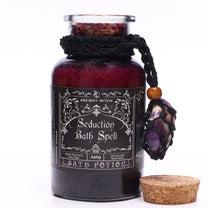 Ancient Witch Bath Spell Potion &amp; Amethyst Crystal Amulet - Seduction
