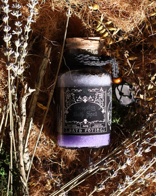 Ancient Witch Bath Spell Potion & Rock Crystal Amulet - Cleansing