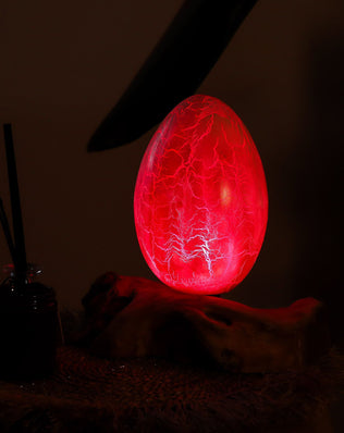 DriftGlow Lamp Crackle Fire Egg Shade - Orange