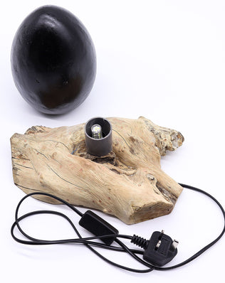 DriftGlow Lamp Crackle Lava Egg Shade - Grey