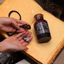 Ancient Witch Bath Spell Potion &amp; Amethyst Crystal Amulet - Seduction