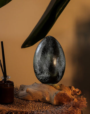 DriftGlow Lamp Crackle Lava Egg Shade - Grey