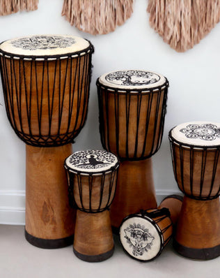 Hamsa Wide Top Djembe Drum - 22cm