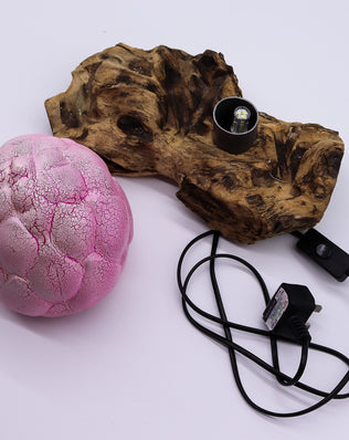 DriftGlow Lamp Crackle Lotus Flower Shade - Purple