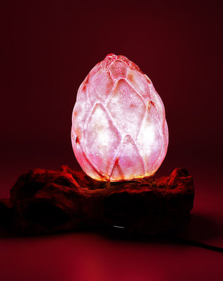 DriftGlow Lamp Crackle Lotus Flower Shade - Purple