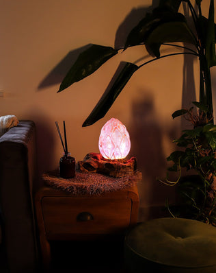 DriftGlow Lamp Crackle Lotus Flower Shade - Purple