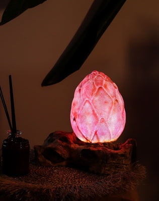 DriftGlow Lamp Crackle Lotus Flower Shade - Purple