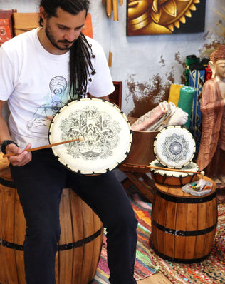 Hamsa Shamanic Drum with Two Sticks - 30cm