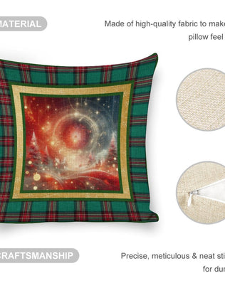 Set of 2 Cushion Covers with Matching (Not Same) Christmassy Designs