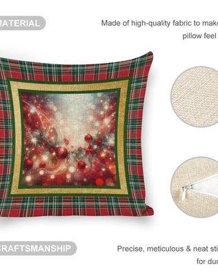 Set of 2 Cushion Covers with Matching (Not Same) Christmassy Designs