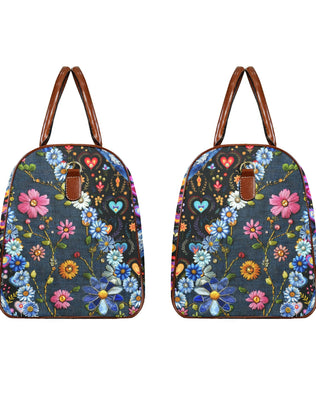 Boho Travel Bag Large Capacity Travel Bag-Large (Brown Short Patch) (1737)