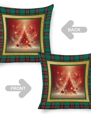 Set of 2 Cushion Covers with Matching (Not Same) Christmassy Designs