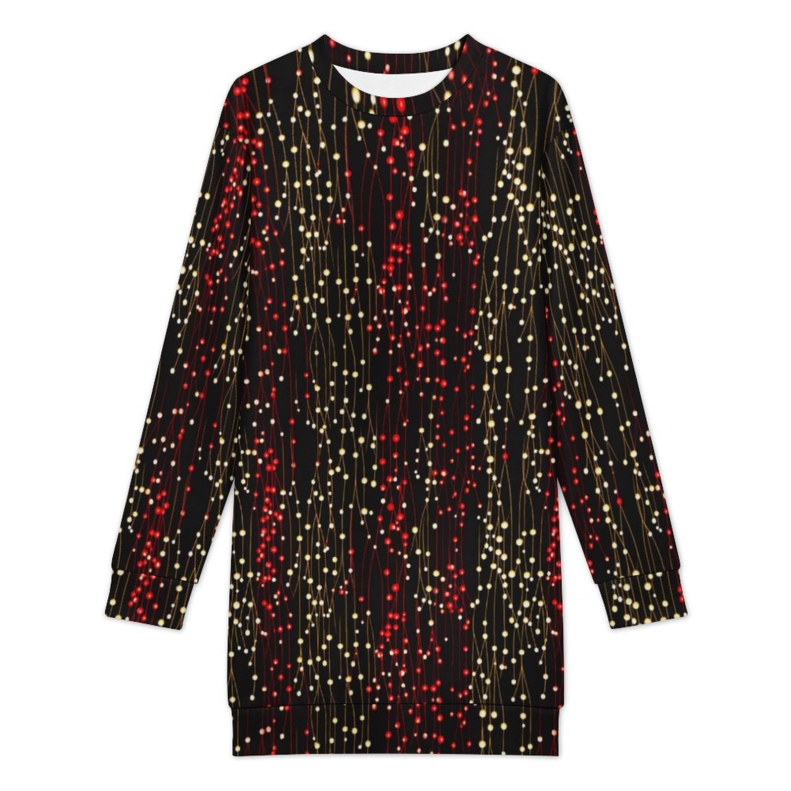 Long Sleeve, Long Length Sweatshirt Dress with Fun Christmas Design