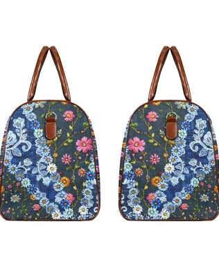 Boho Travel Bag3 Large Capacity Travel Bag-Large (Brown Short Patch) (1737)