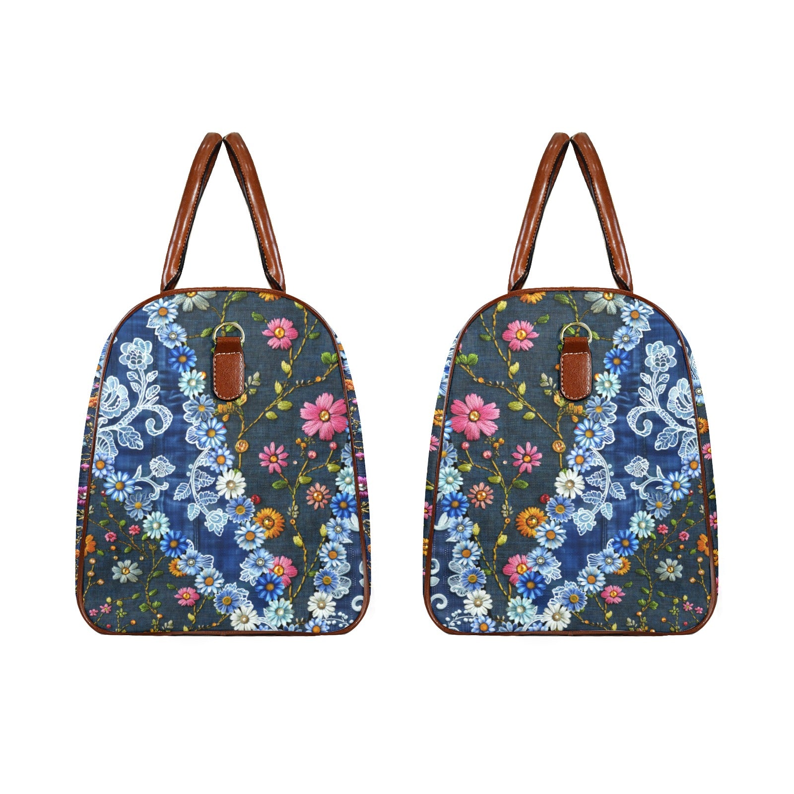 Boho Travel Bag3 Large Capacity Travel Bag-Large (Brown Short Patch) (1737)