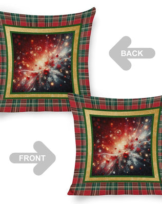 Set of 2 Cushion Covers with Matching (Not Same) Christmassy Designs