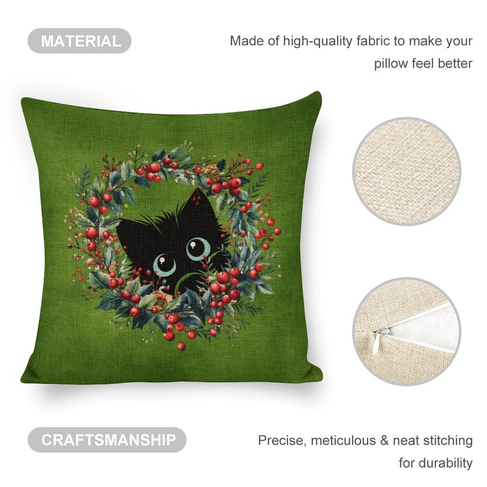 Set of 2 Cushion Covers with Cute Christmas Designs