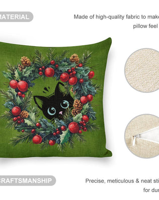 Set of 2 Cushion Covers with Cute Christmas Designs
