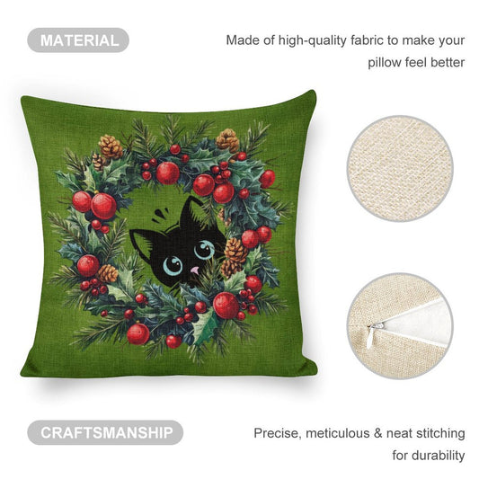 Set of 2 Cushion Covers with Cute Christmas Designs