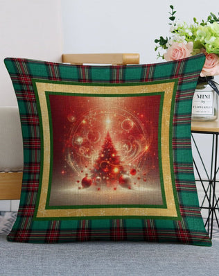 Set of 2 Cushion Covers with Matching (Not Same) Christmassy Designs